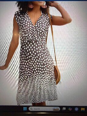 NWT Lascana brown polka dot dress XL